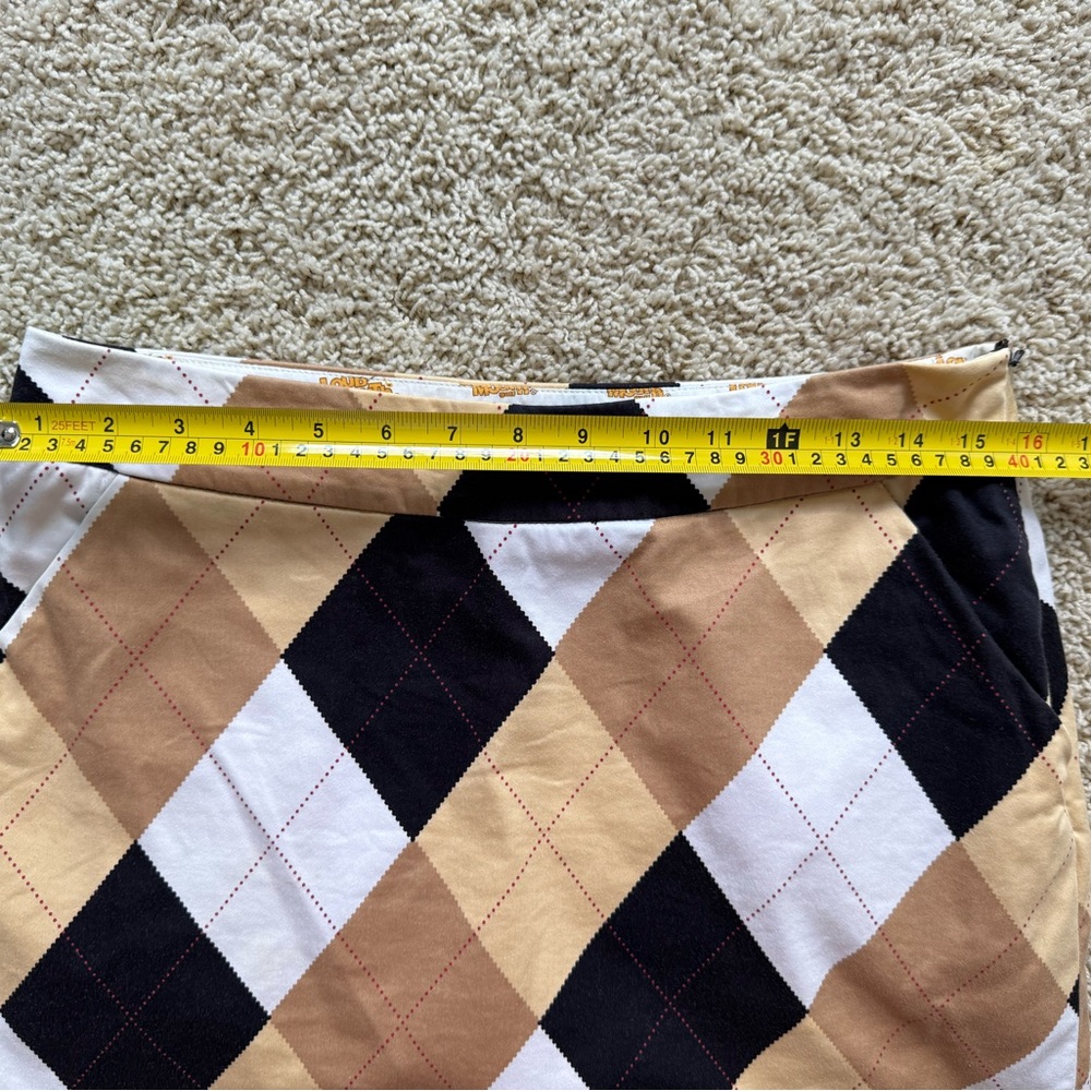 Loudmouth Golf Skort  Argyle Tan Black  White Size 6 - Picture 5 of 8